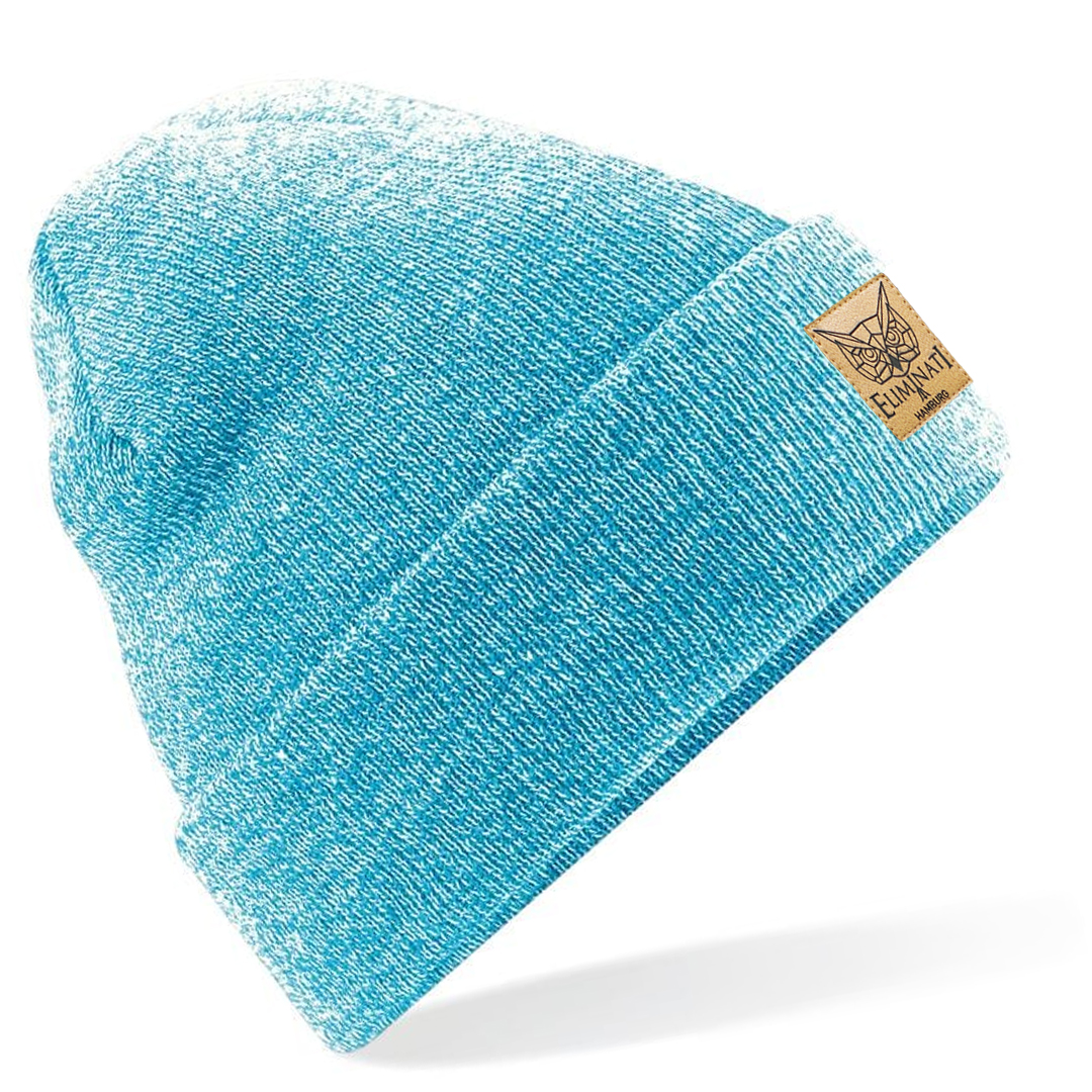 Beanie Cottonera Label - Marble-Blue - vegan