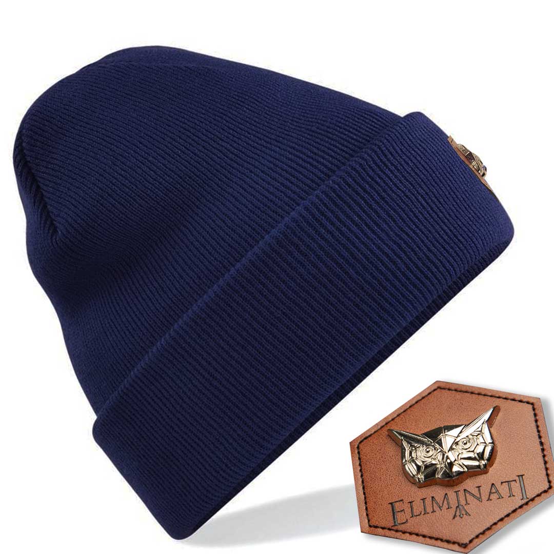 Beanie Classic Label -OxfordMarine - vegan