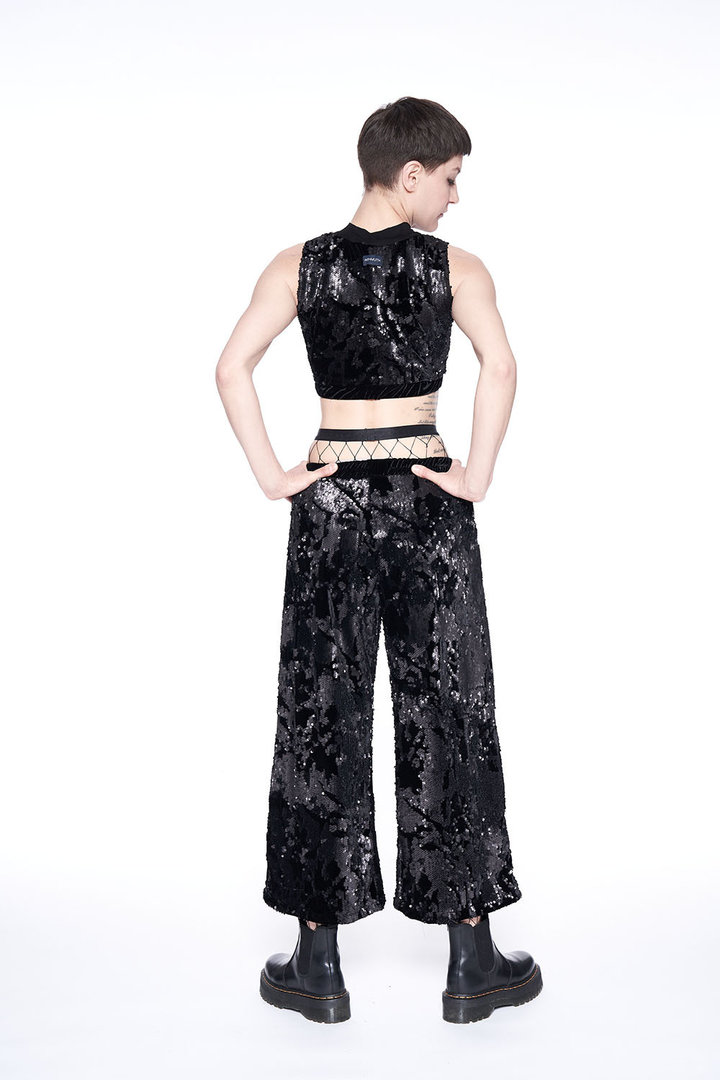 Hose Pailetten &Fake Fur