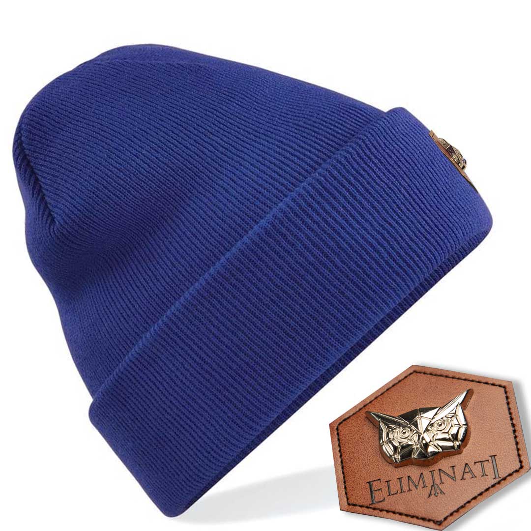 Beanie Classic Label -BrightBlue - vegan