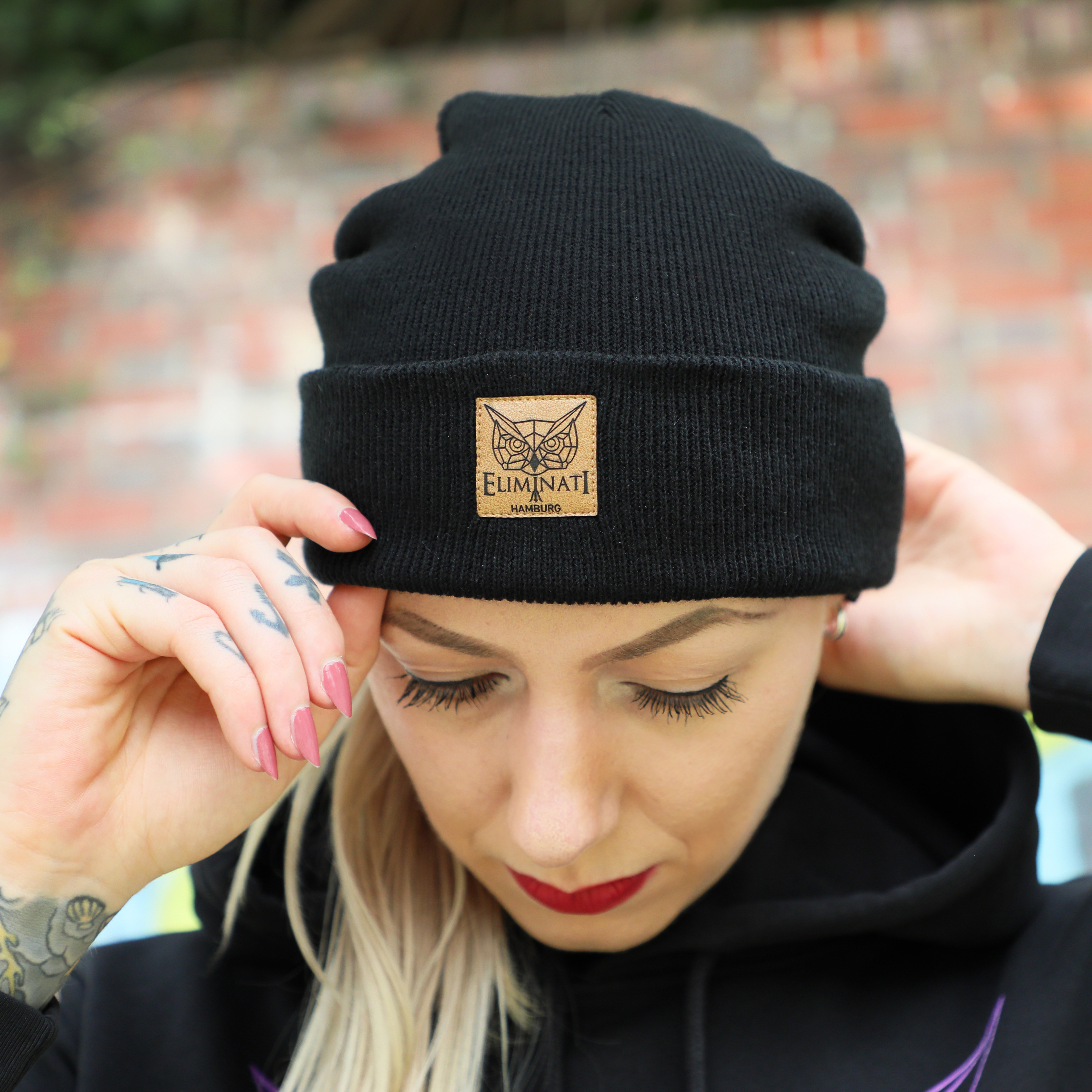 Beanie Cottonera Label - Black - vegan
