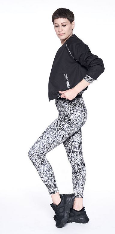 Leggins Leo-Samt-Jersey