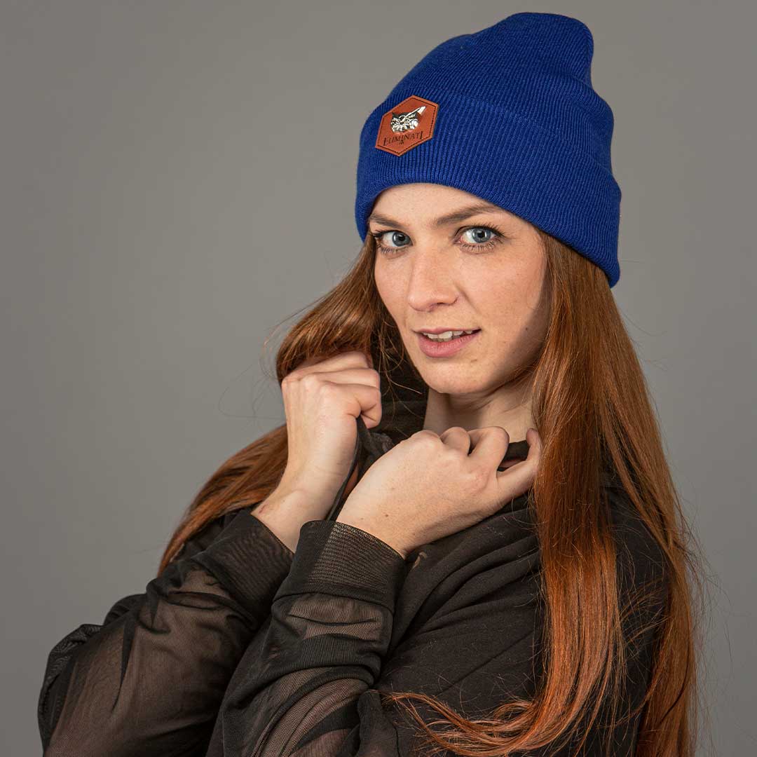Beanie Classic Label -BrightBlue - vegan