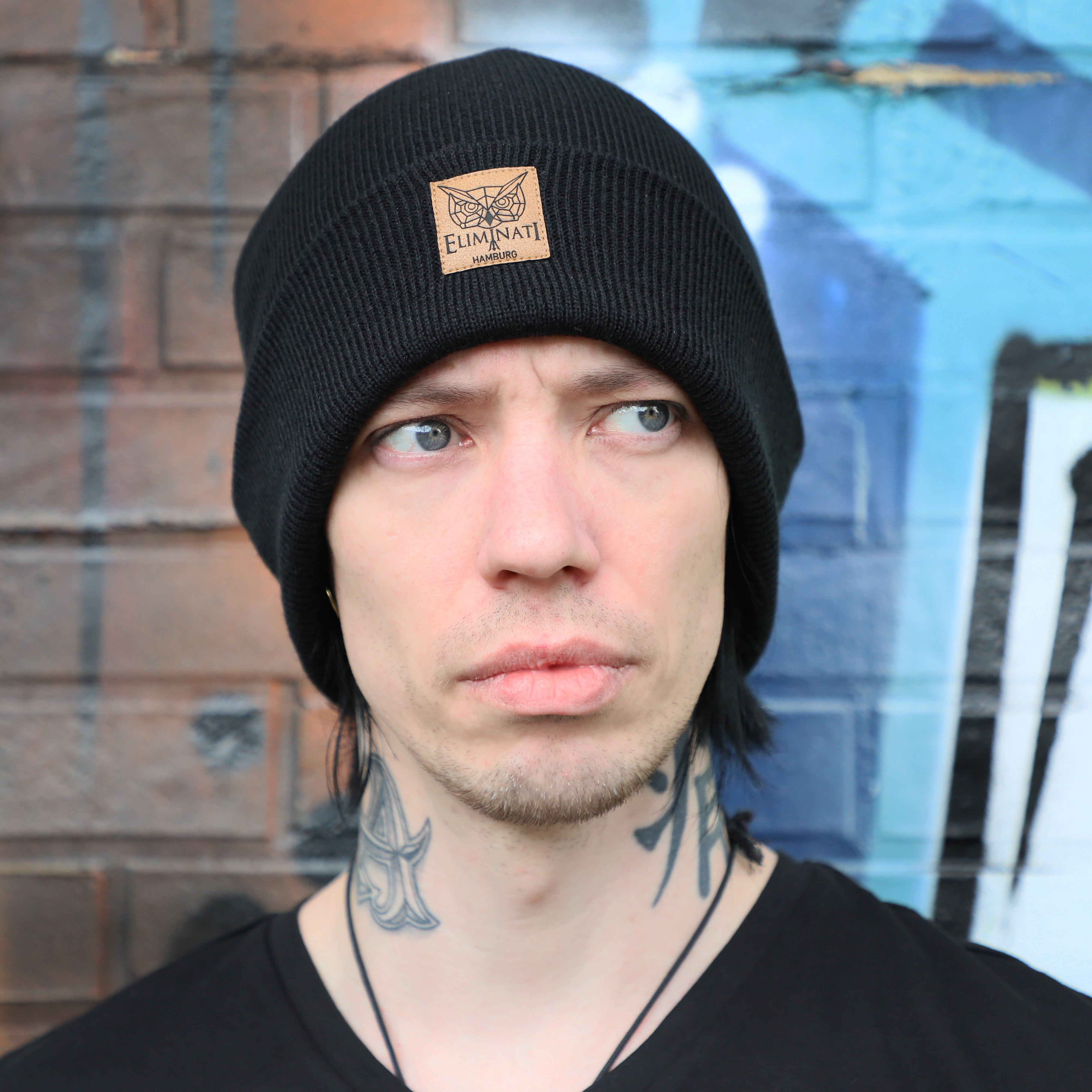 Beanie Cottonera Label - Black - vegan