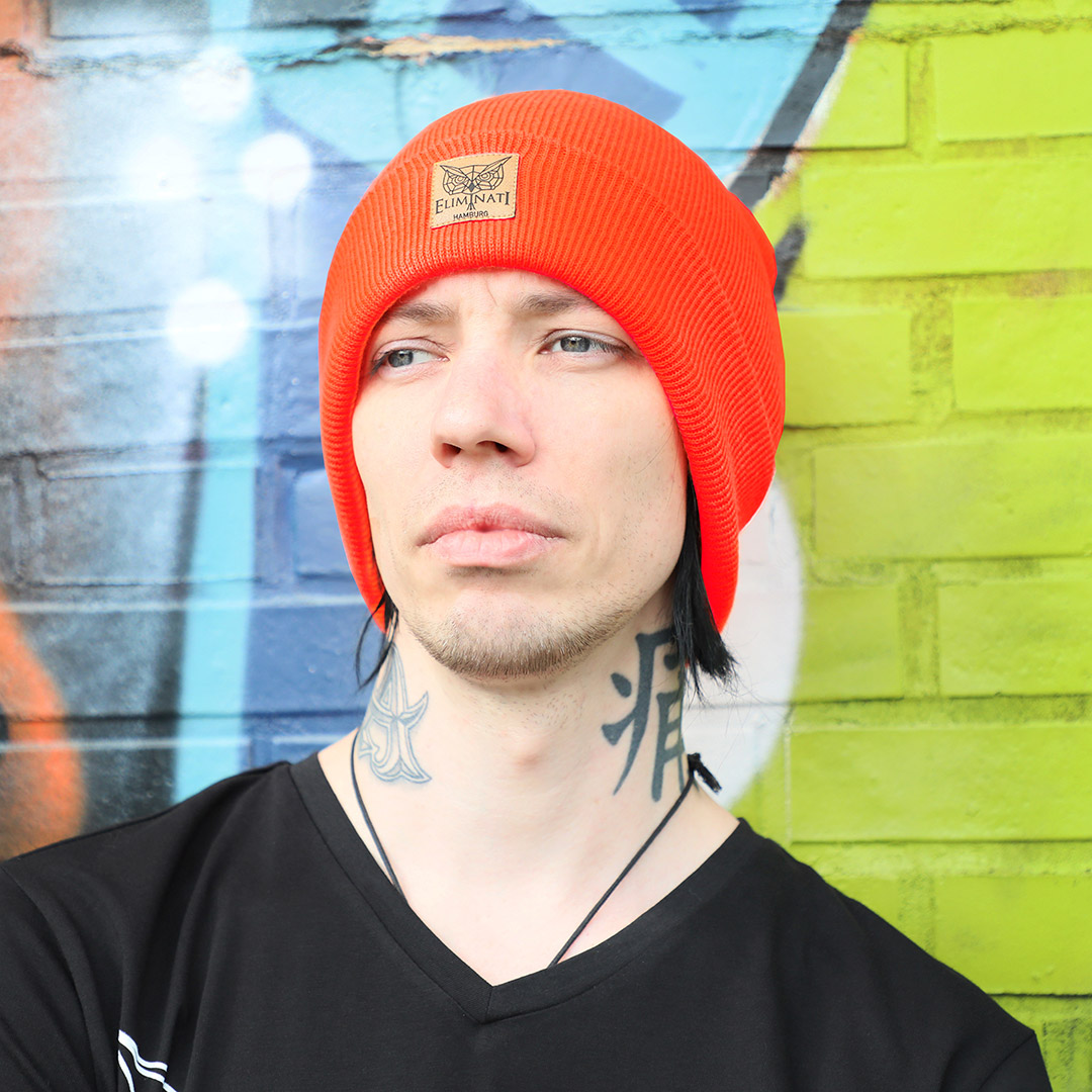 Beanie Cottonera Label - NeonOrange - vegan