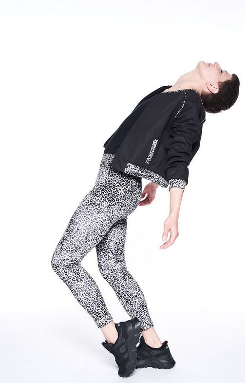 Leggins Leo-Samt-Jersey